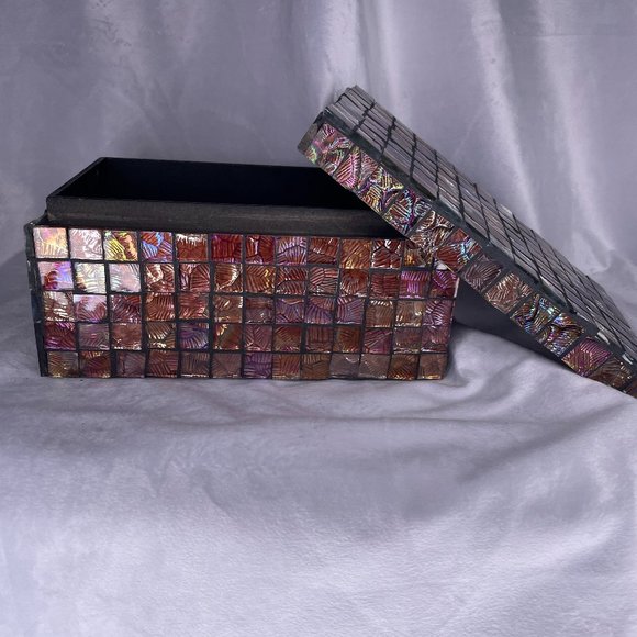 Vintage IMAX Orchid Mosaic Boxes - Set of 2 - Picture 4 of 16